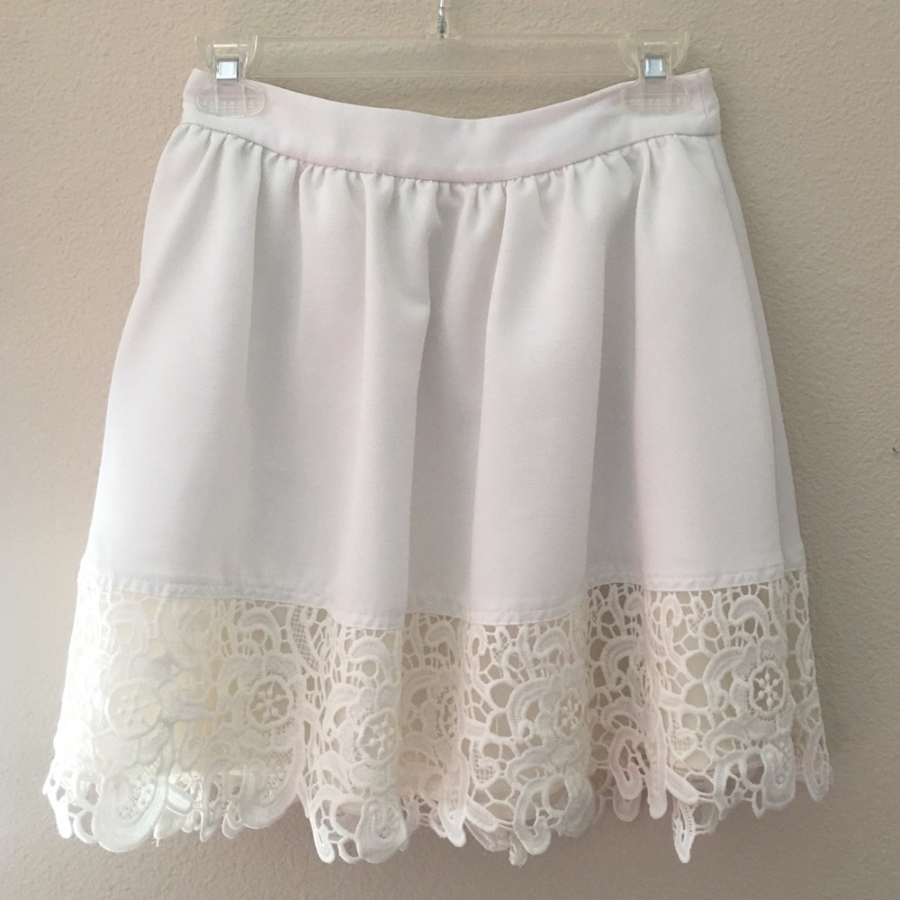 Express White Skirt with Lace